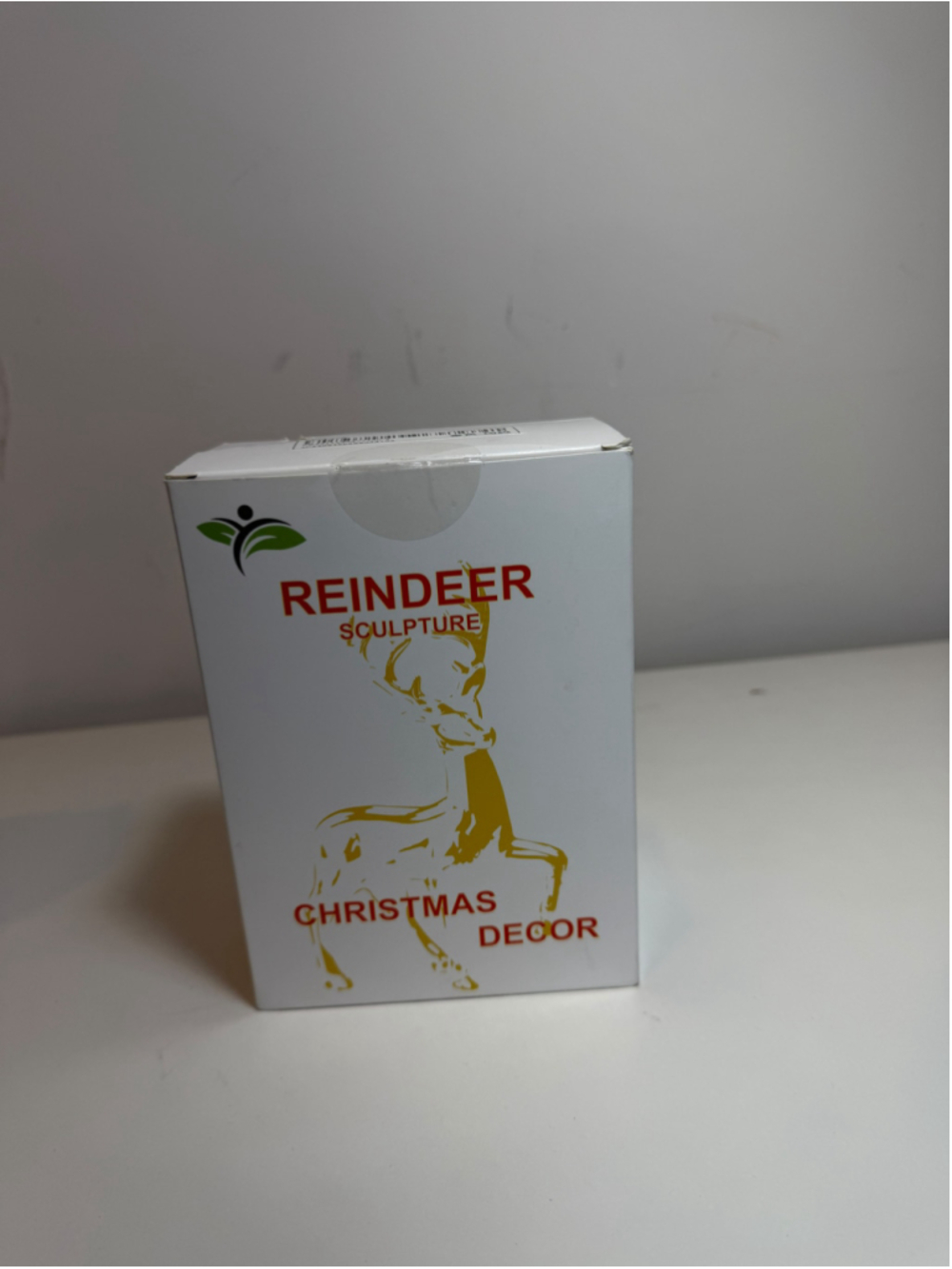GUGUGUHOME Gold Reindeer Christmas Decor Set of 2 Resin Deer Figurines #F
